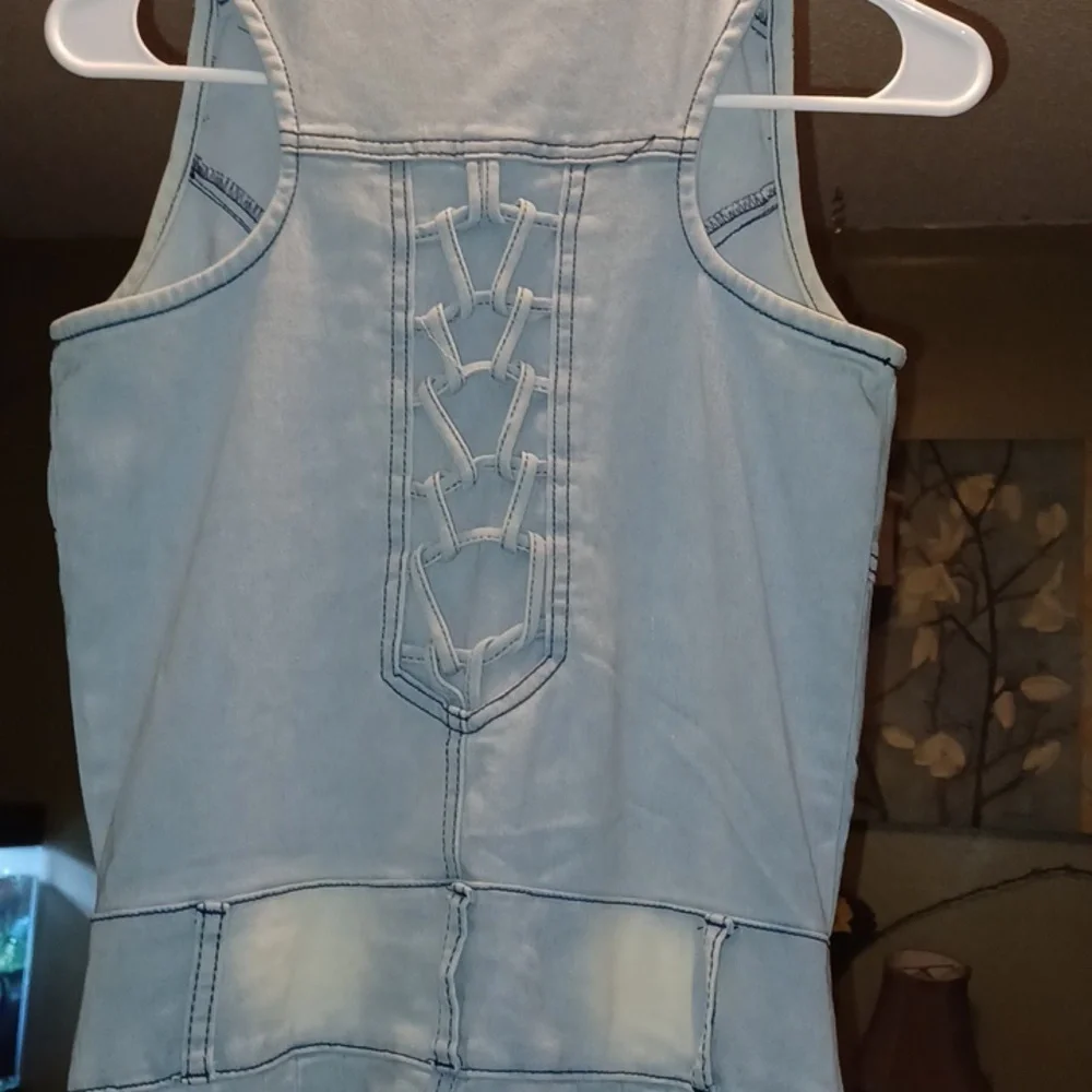 Denim Sleeveless Jumpsuit Small - Picture 7 of 10